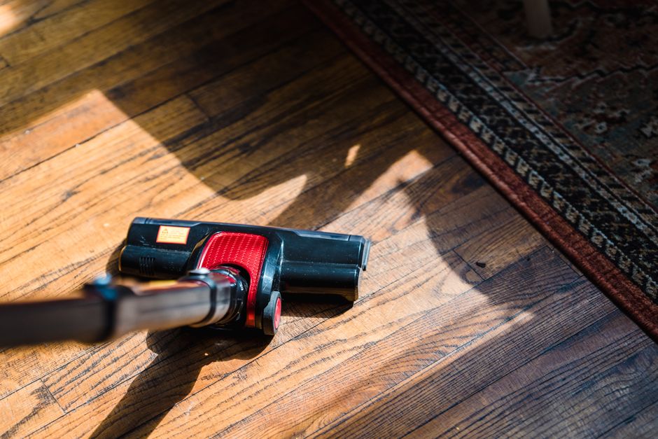 Shiny clean hardwood floor after treatment
